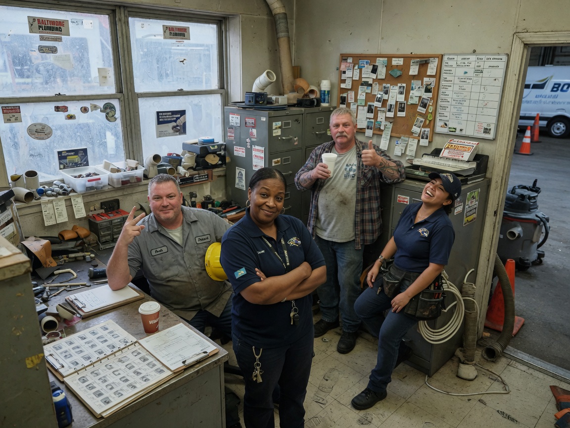 The Drew & Sons Plumbing Corp team at work in Baltimore